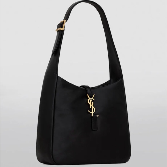 SAINT LAURENT - LE 5 À 7 supple small IN GRAINED LEATHER BLACK BAG- LIKE NEW - Picture 8 of 10
